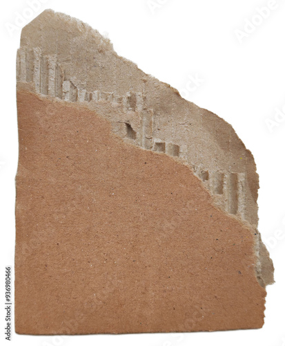 ripped corrugated brown cardboard piece