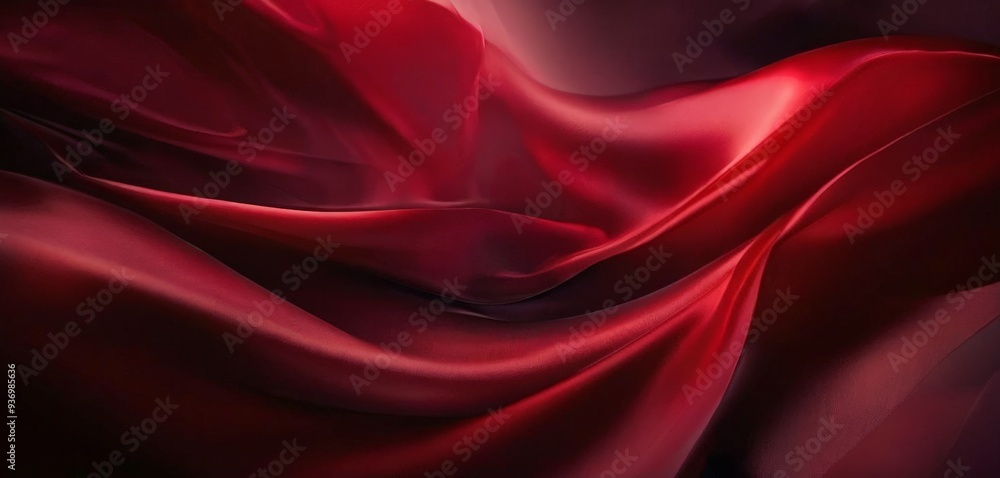 Fototapeta premium red silk fabric with black background