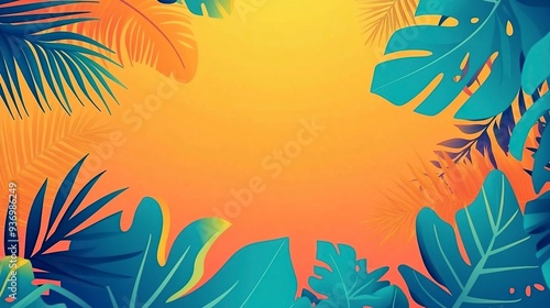 Colorful Summer background layout banners design. Horizontal poster, greeting card, header for website vector . generative ai