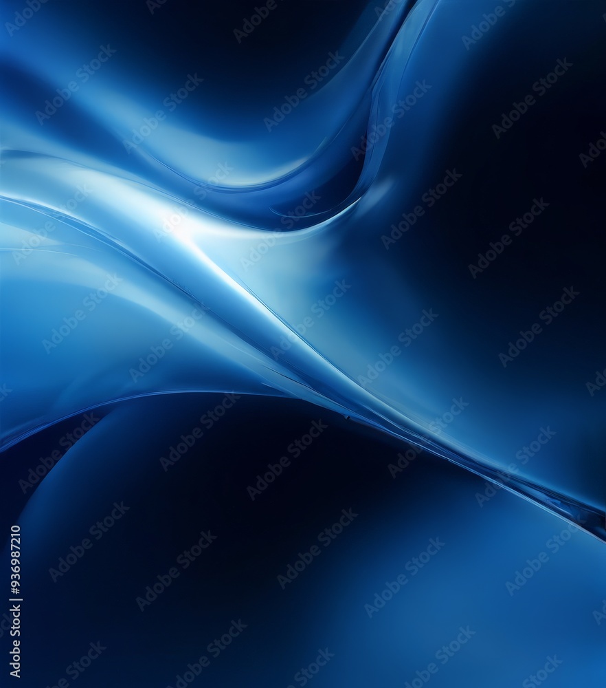 Naklejka premium blue background with curved wave