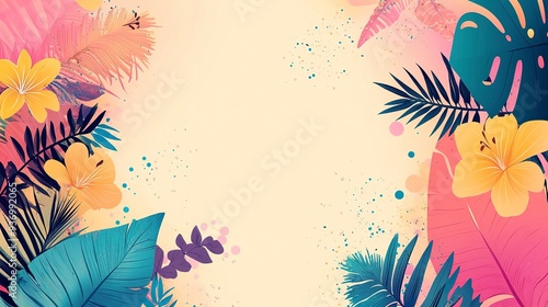 Colorful Summer background layout banners design. Horizontal poster, greeting card, header for website vector . generative ai