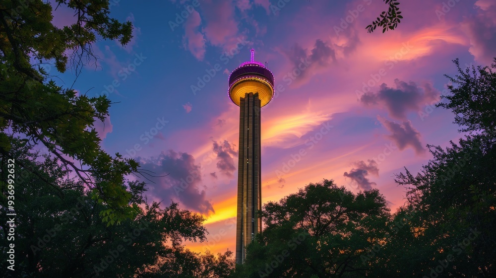 The famous tower, a modern marvel of engineering and a must-see landmark for all visitors.