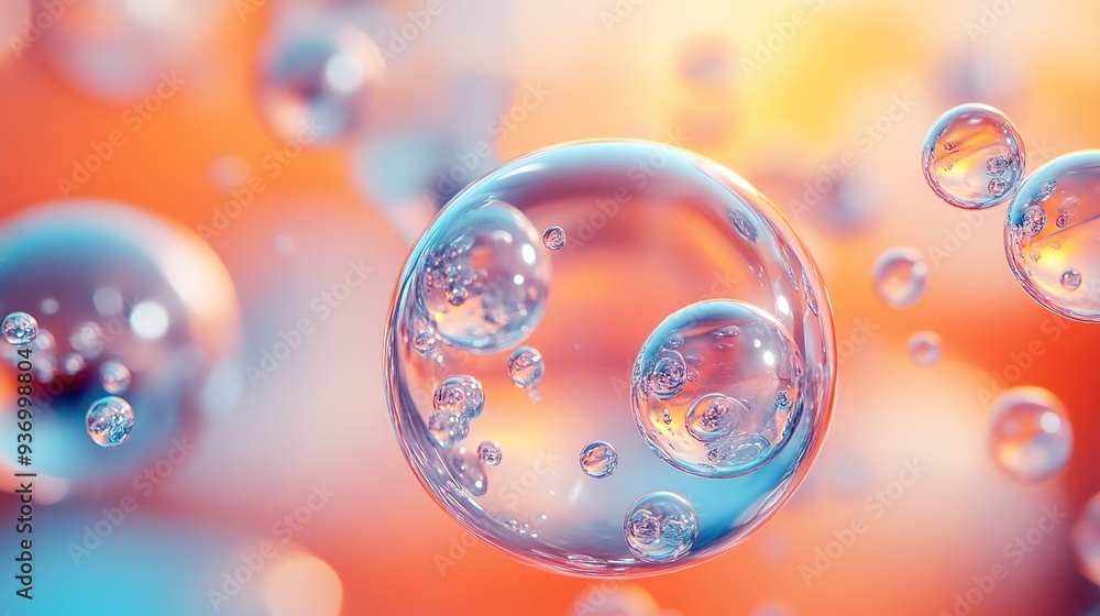 Abstract background with 3D balls and glass bagels 1 Abstract background with 3D balls and glass bagels 1