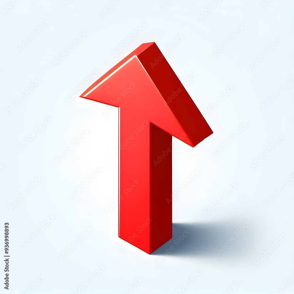 3d Red Arrow Shooting Up, A Strong Icon of Success, Growth, and Achievement in Business isolated on white background 3d Red Arrow Shooting Up, A Strong Icon of Success, Growth, and Achievement in Business isolated on white background