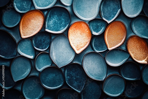 Wallpaper Mural Blue and gold textured background. This photo can be used for background in websites, social media, or designs with a modern and elegant style. Torontodigital.ca