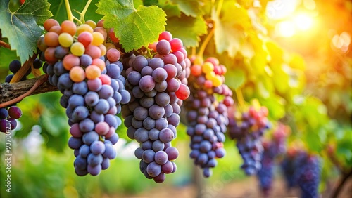 Wallpaper Mural Fresh ripe bunches of grapes ready to be harvested from the vineyard, showcasing vibrant fruit clusters full of juicy, sweet, and nutritious grapes for making organic wine Torontodigital.ca