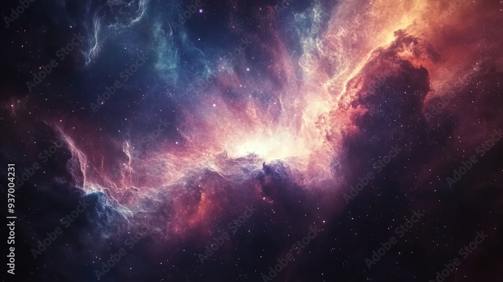 Fototapeta premium Celestial Nebula with Swirling Colors