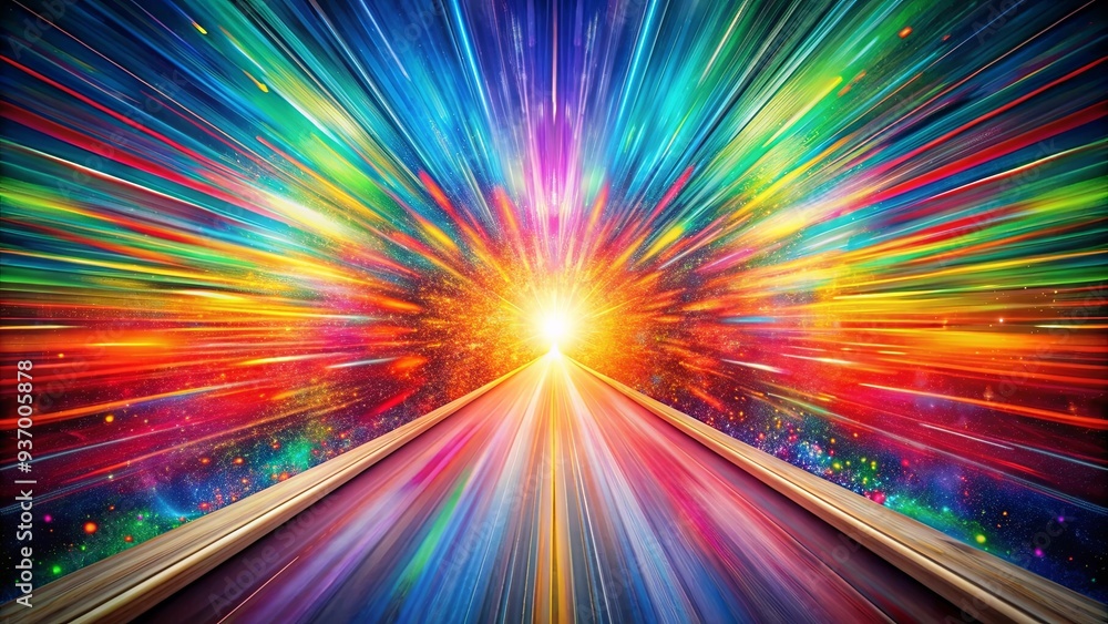 Obraz premium A dynamic and colorful explosion of success on a vibrant path towards achievement