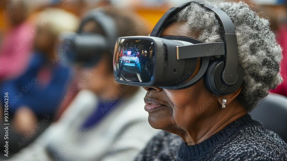Senior Woman Experiencing Virtual Reality Senior Woman Experiencing Virtual Reality