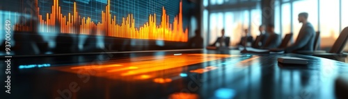 Business meeting with a presentation on risk management and investment valuation, investment, risk, valuation, copy space