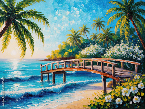 beach with palm trees