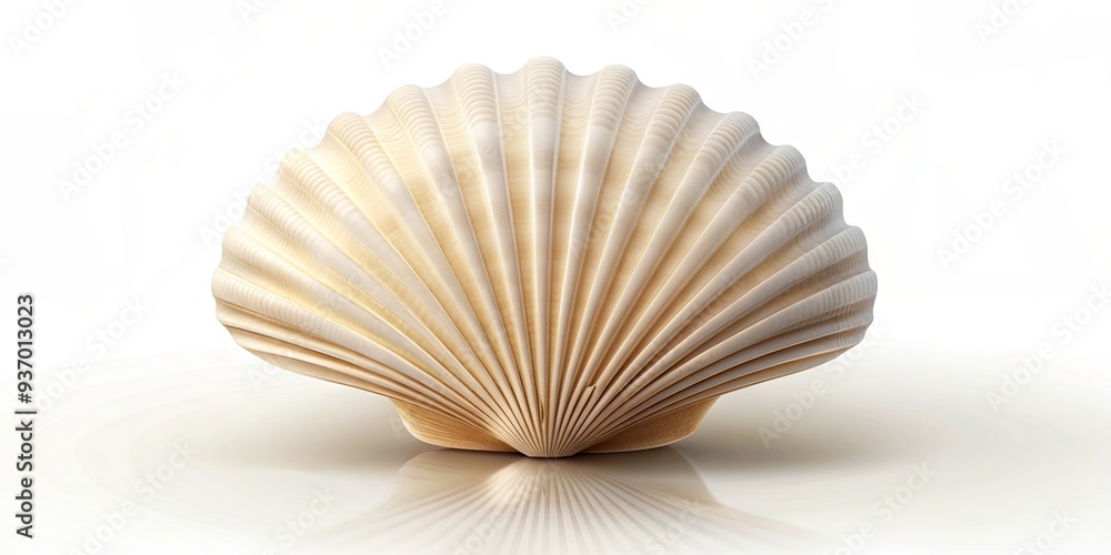 Fototapeta premium Minimalist of a seashell on a white background