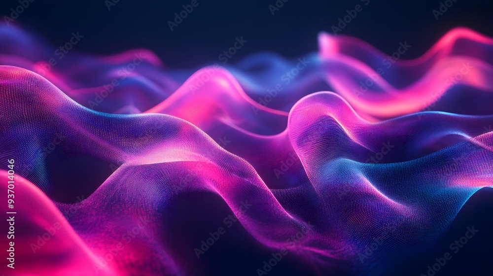 Fototapeta premium 89. 3D abstract curves in neon colors forming a fluid, dynamic wave design