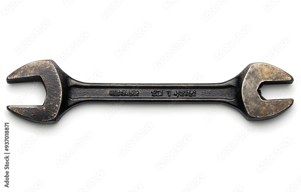 Old Wrench Isolated On White. Old Wrench Isolated On White.