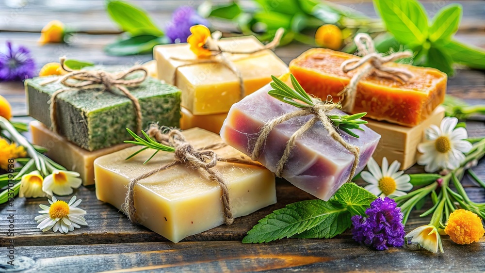 Handmade natural soap bars with organic ingredients, perfect for clean and sustainable skincare routines Handmade natural soap bars with organic ingredients, perfect for clean and sustainable skincare routines