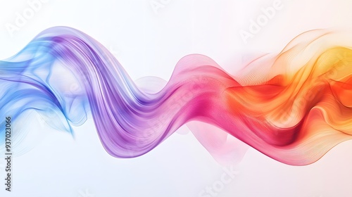 83. Colorful, undulating waveforms forming a stunning visual effect in a transparent setting