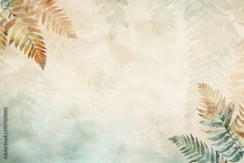 A soft, faded background featuring delicate ferns in gentle hues, perfect for nature-inspired designs and calming presentations.
