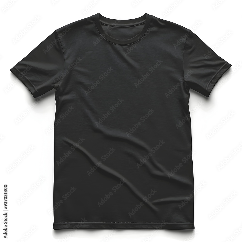 Mockup of Blank Black T-Shirt on White Background Mockup of Blank Black T-Shirt on White Background