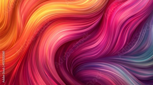 Wallpaper Mural 64. Vibrant, swirling ribbons in a gradient of colors forming a fluid, continuous pattern Torontodigital.ca