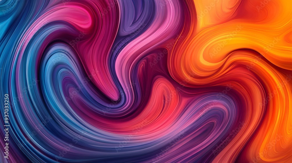 64. Vibrant, swirling ribbons in a gradient of colors forming a fluid, continuous pattern 64. Vibrant, swirling ribbons in a gradient of colors forming a fluid, continuous pattern