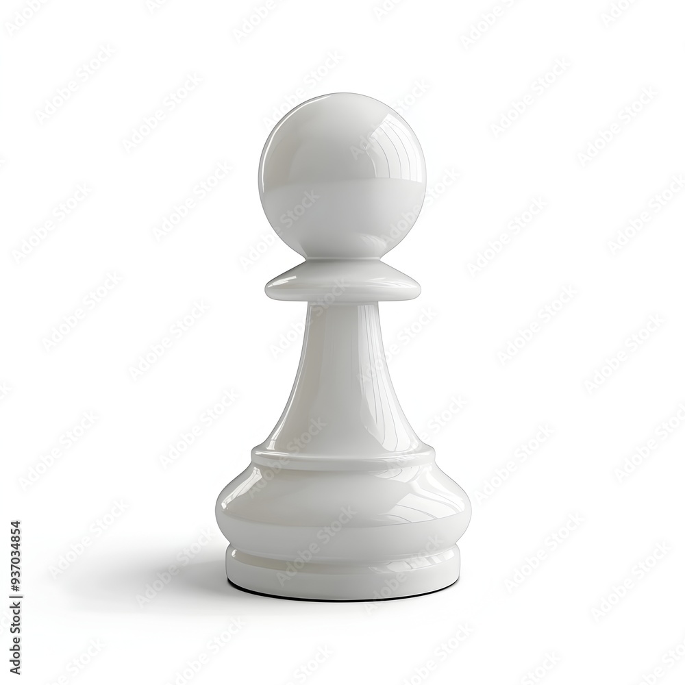 White Chess Pawn on Isolated White Background White Chess Pawn on Isolated White Background