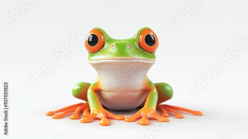 Closeup of a Colorful Frog with Vibrant Eyes and Skin