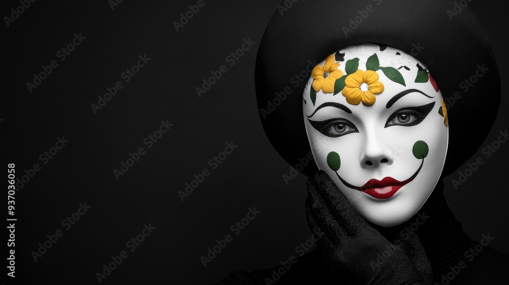 Mysterious Woman in a Flower Mask Mysterious Woman in a Flower Mask