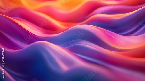 Wallpaper Mural 55. 3D vibrant curves in dynamic hues creating a mesmerizing wave-like effect Torontodigital.ca