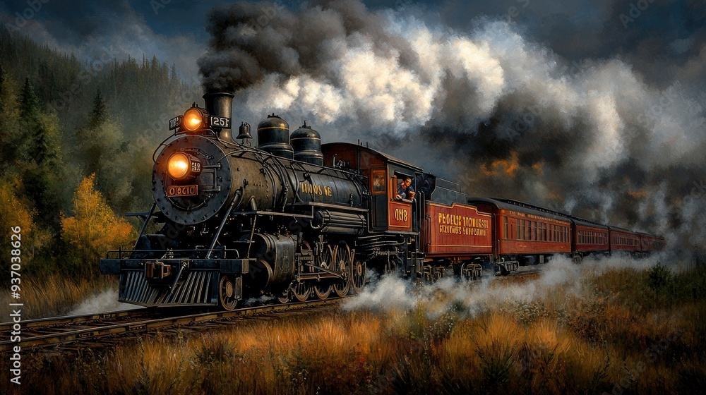 Steam Locomotive Train in the Mountains Steam Locomotive Train in the Mountains