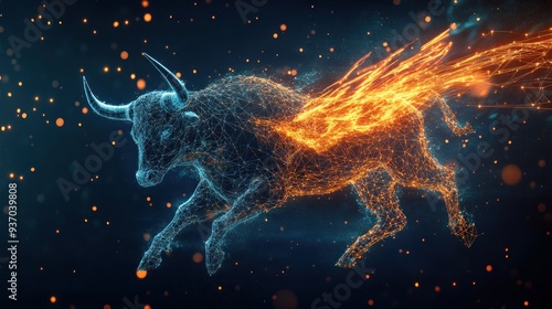 Fiery Bull Abstract