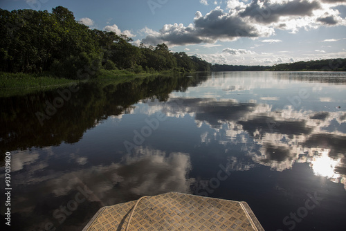 Sunlight and Clouds Over Amazon River photo