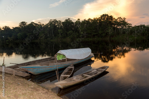 Remote Riverside Community in Pacaya Samiria photo