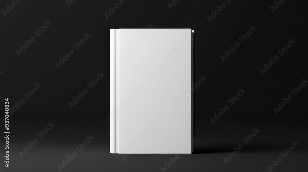 Blank White Book Mockup on Black Background for Presentation, Design, and Branding. Blank White Book Mockup on Black Background for Presentation, Design, and Branding.