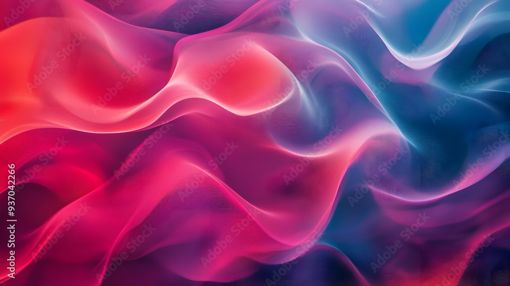 Obraz premium 48. Vibrant, undulating wave patterns in a transparent space creating a dynamic visual effect