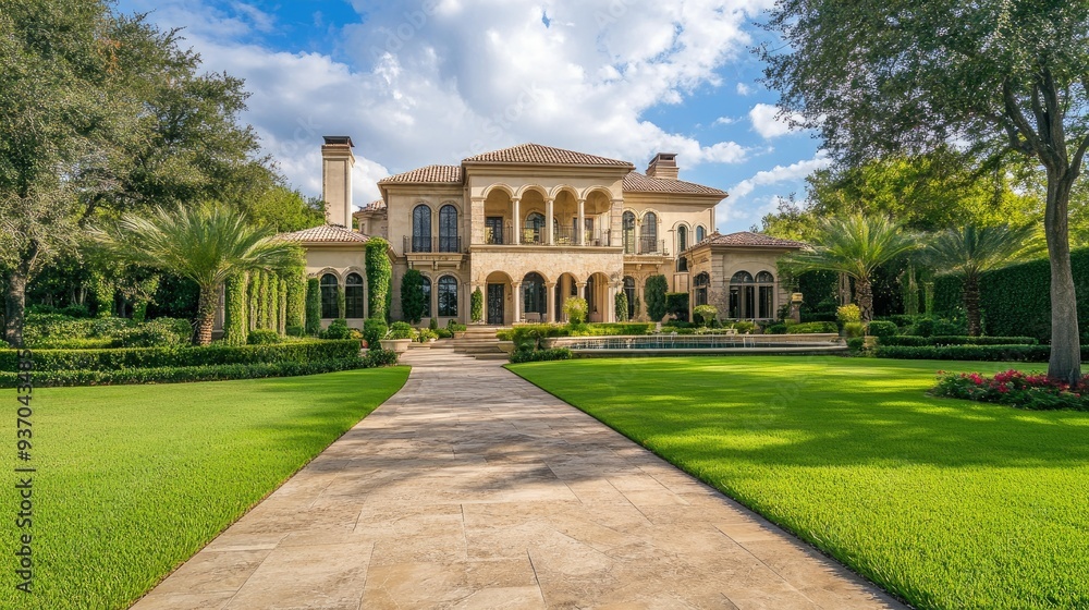 A grand mansion with manicured lawns and elegant architecture, perfect for luxury living. A grand mansion with manicured lawns and elegant architecture, perfect for luxury living.
