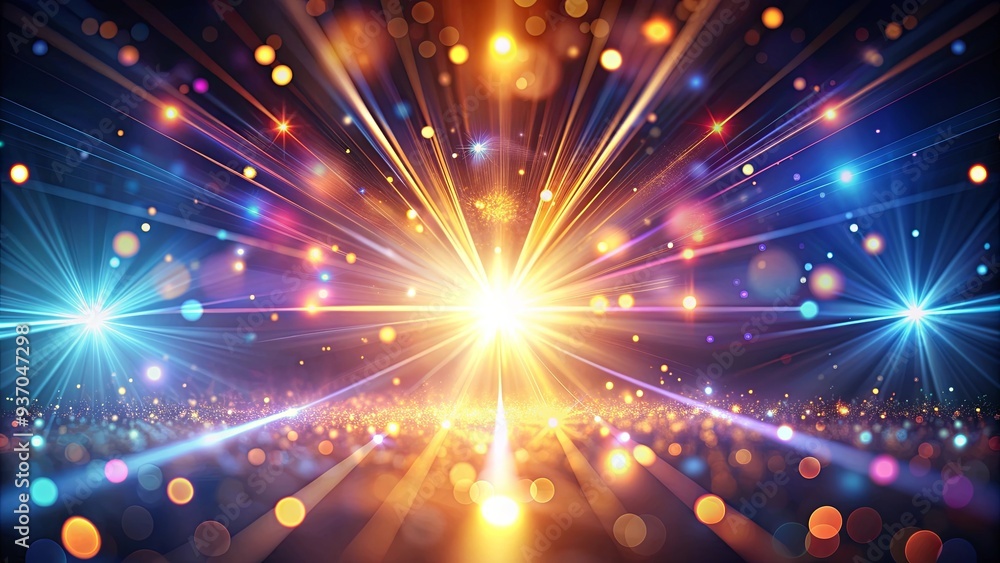Fototapeta premium Abstract background with glowing light flashes creating depth and dimension