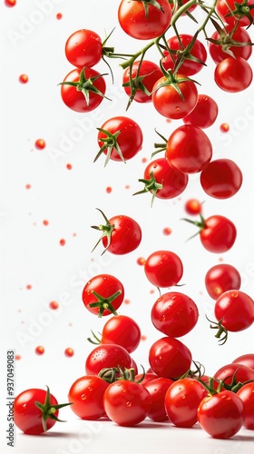 Fresh Rinsed Tomatoes Falling on a Kitchen Counter, Organic Food Backdrop, Farm Grown Cookbook Recipe Ingredients Background, Restaurant Menu Wallpaper, Culinary Delicious Tasty Fruit and Vegetables