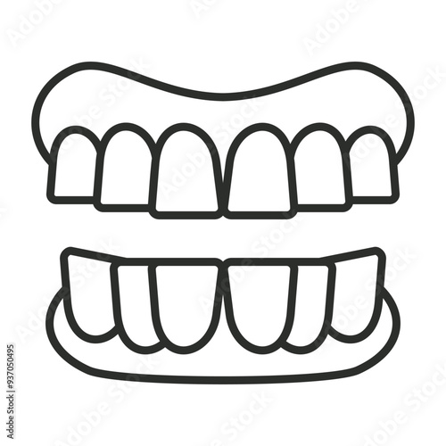 Jaw outline icon, showing anatomy outline icon, minimalist vector illustration and transparent graphic element. Isolated on white background