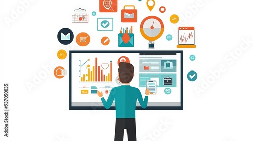 Wallpaper Mural Strategic Marketing Manager: Crafting Brand Promotion with Digital Marketing and Analytics Iconography Torontodigital.ca