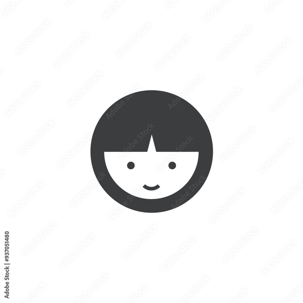 Logo head child people minimalist with blank background Logo head child people minimalist with blank background