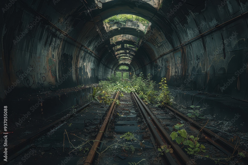 Abandoned Tunnel's Chilling Embrace Abandoned Tunnel's Chilling Embrace