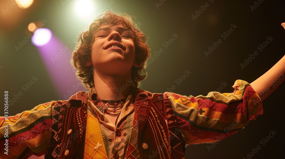 Fototapeta premium Teenager Expresses Talent Onstage