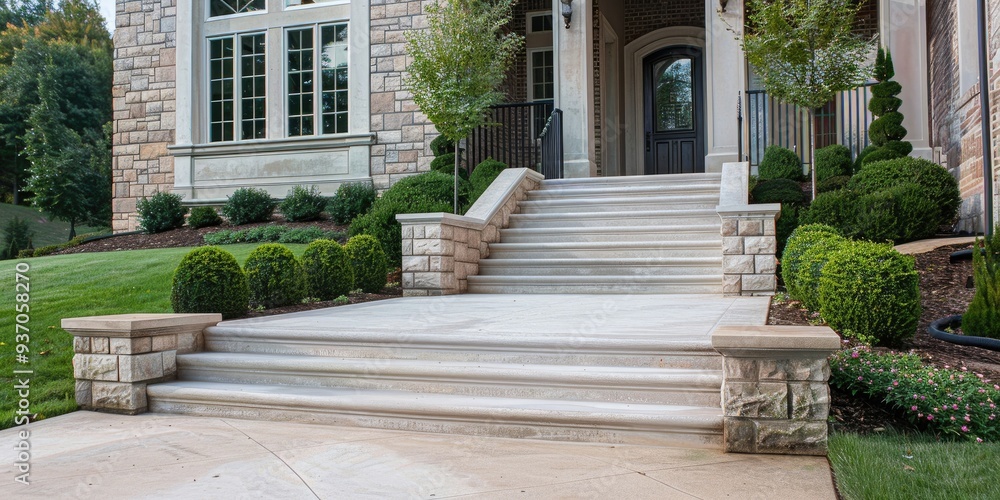 Fototapeta premium Acrylic Color Finish for Exterior Design: Enhancing Concrete Staircase Resurfacing Options for Homeowners