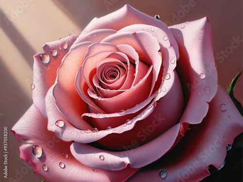 pink rose with water drops on it