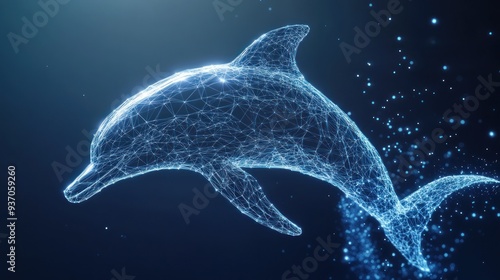 Digital Dolphin Illustration photo