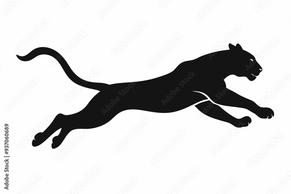 Silhouette of a jumping tiger, tiger icon. vector illustration
Silhouette of a jumping tiger, tiger icon. vector illustration