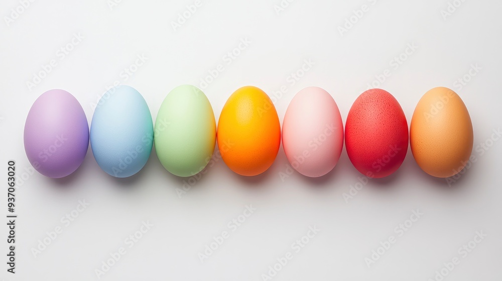 Rainbow Easter Eggs in a Row Rainbow Easter Eggs in a Row