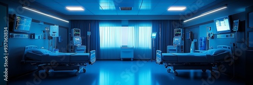 A hospital room filled with...