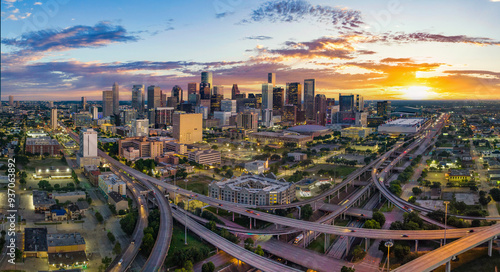 Houston Texas Drone Skyline Aerial