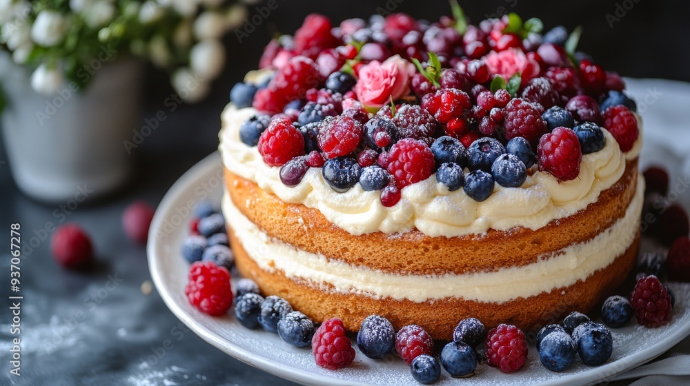 Delicious Berry Cake with Delicious Berry Cake with